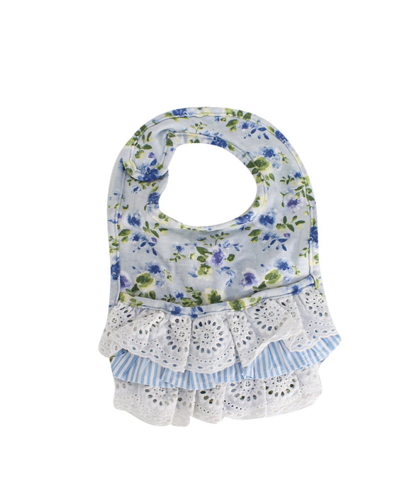 A Blue Bibs from Mudpie in size O/S for girl. (Front View)