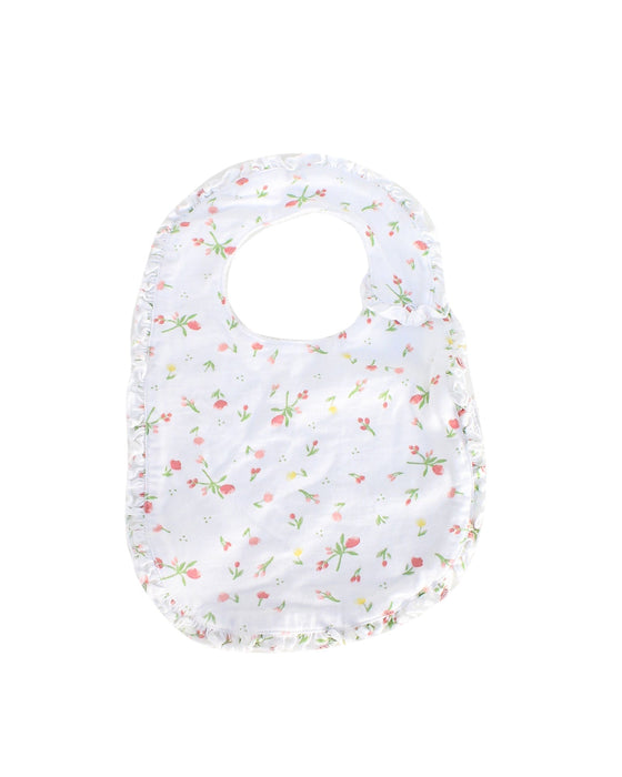A White Bibs from The Little White Company in size O/S for girl. (Front View)