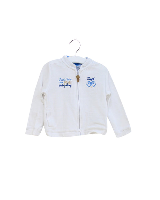 A White Zippered Sweatshirts from Mayoral in size 6-12M for boy. (Front View)
