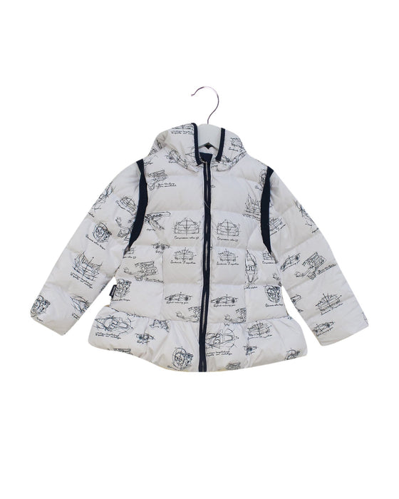A White Puffer/Quilted Jackets from Ferrari in size 4T for boy. (Front View)