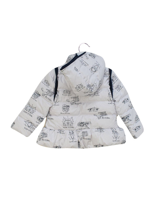 A White Puffer/Quilted Jackets from Ferrari in size 4T for boy. (Back View)