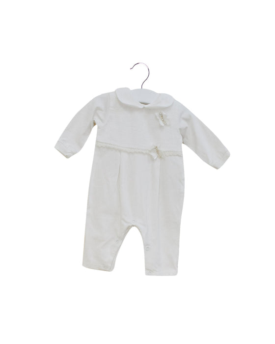 A Ivory Long Sleeve Jumpsuits from Chickeeduck in size 3-6M for girl. (Front View)