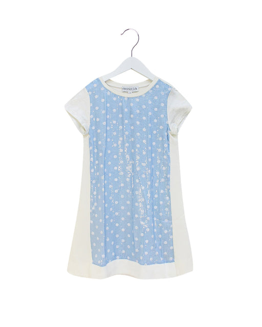 A Blue Short Sleeve Dresses from Simonetta in size 8Y for girl. (Front View)