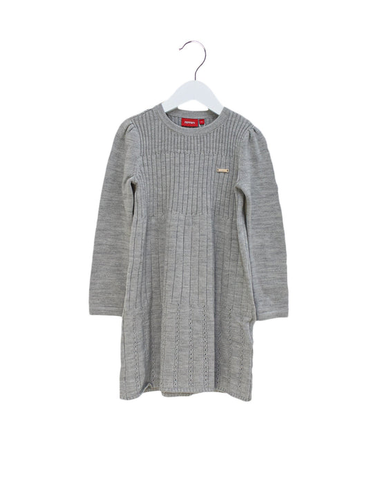 A Grey Sweater Dresses from Ferrari in size 6T for girl. (Front View)