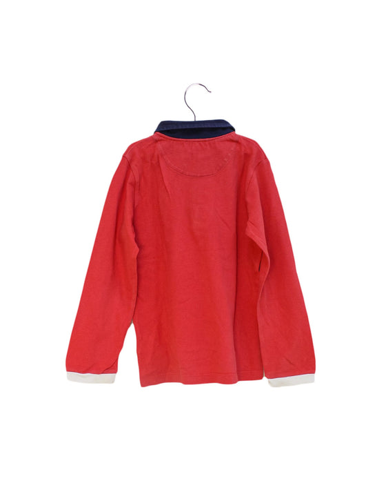 A Red Long Sleeve Polos from Jacadi in size 6T for boy. (Back View)
