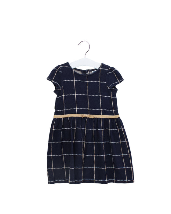 A Navy Short Sleeve Dresses from Janie & Jack in size 4T for girl. (Front View)