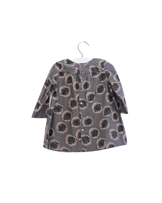 A Grey Long Sleeve Dresses from Bonpoint in size 6-12M for girl. (Back View)