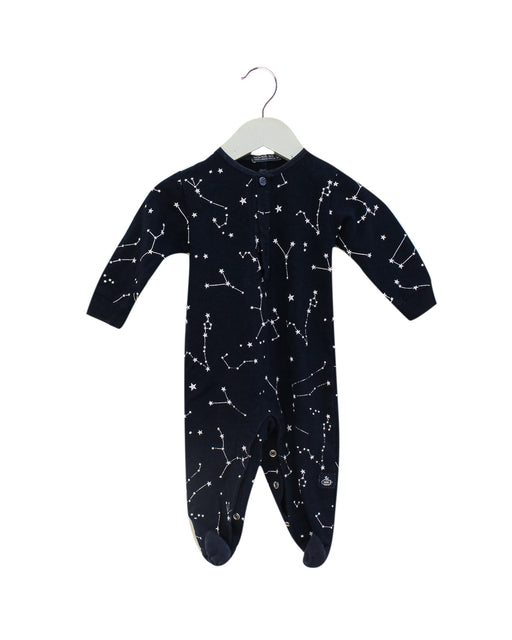 A Navy Onesies from Yellowsub in size 6-12M for neutral. (Front View)