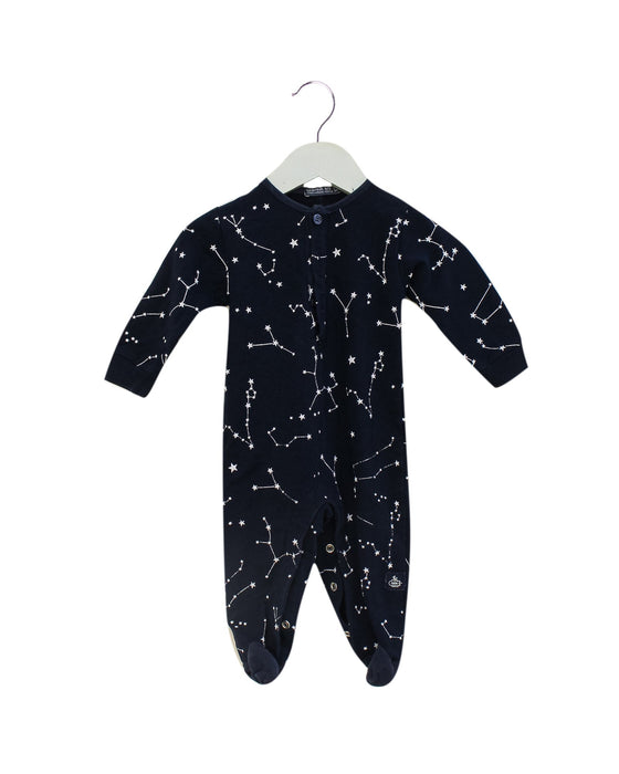 A Navy Onesies from Yellowsub in size 6-12M for neutral. (Front View)