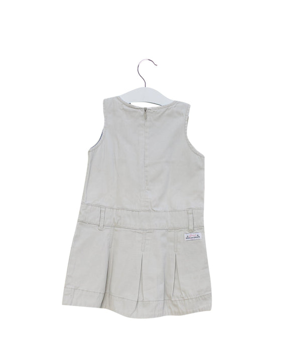 A Grey Sleeveless Dresses from Jacadi in size 3T for girl. (Back View)