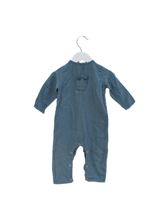 A Teal Long Sleeve Jumpsuits from Marlo in size 3-6M for girl. (Back View)