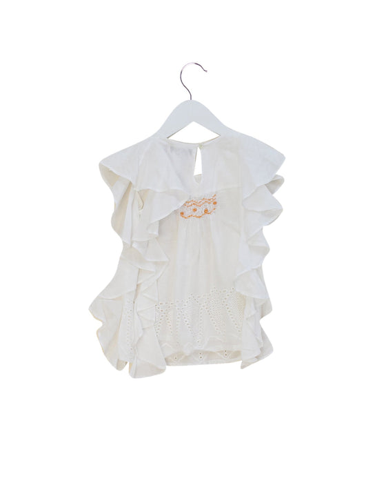 A White Short Sleeve Tops from Velveteen in size 4T for girl. (Back View)