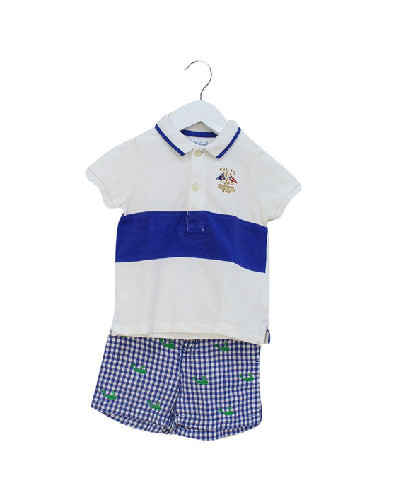 A White Short Sleeve Polos from Ralph Lauren in size 6-12M for boy. (Front View)