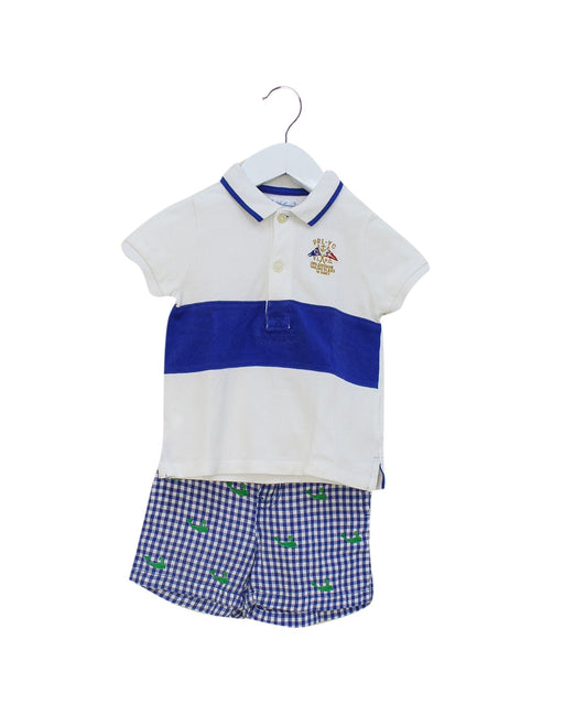 A White Short Sleeve Polos from Ralph Lauren in size 6-12M for boy. (Front View)