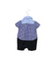 A Blue Short Sleeve Rompers from Mides in size 3-6M for boy. (Back View)