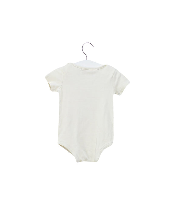 A White Short Sleeve Bodysuits from Miniclasix in size 3-6M for boy. (Back View)