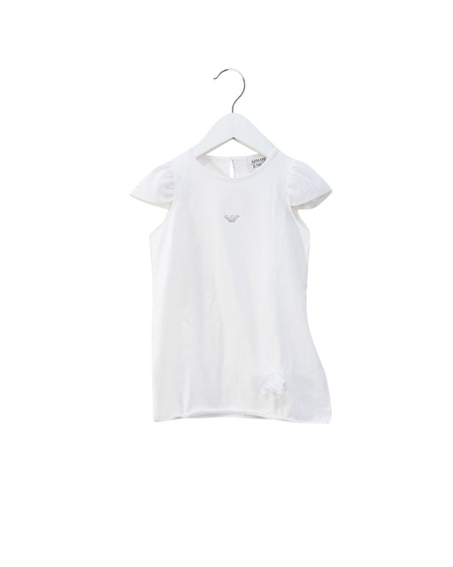 A White Sleeveless Tops from Armani in size 3T for girl. (Front View)
