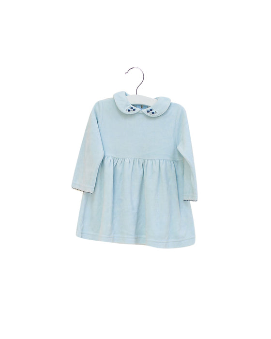 A Blue Long Sleeve Dresses from Kingkow in size 6-12M for girl. (Front View)