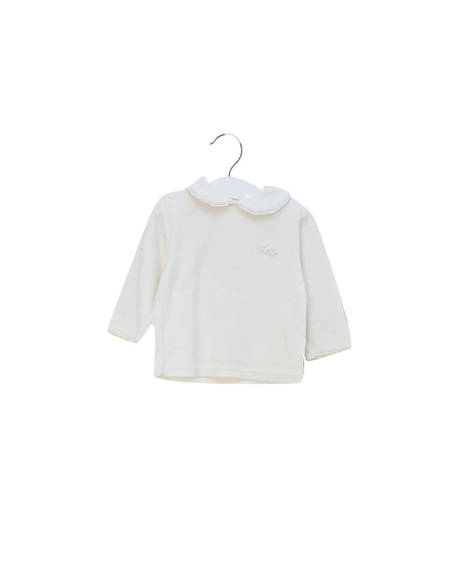 A White Long Sleeve Tops from Kingkow in size 3-6M for girl. (Front View)