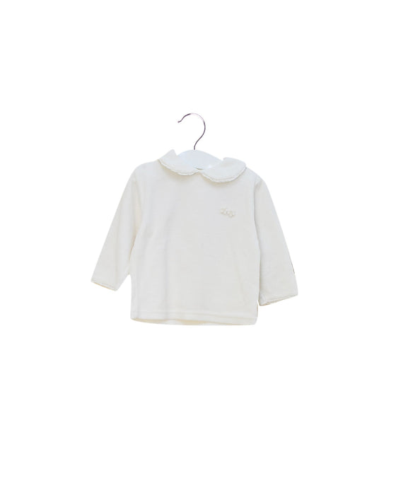 A White Long Sleeve Tops from Kingkow in size 3-6M for girl. (Front View)