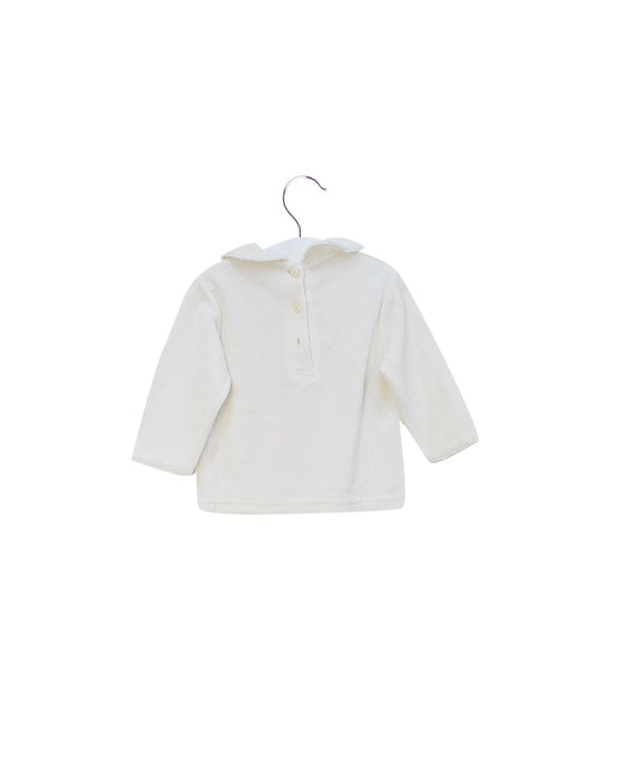 A White Long Sleeve Tops from Kingkow in size 3-6M for girl. (Back View)