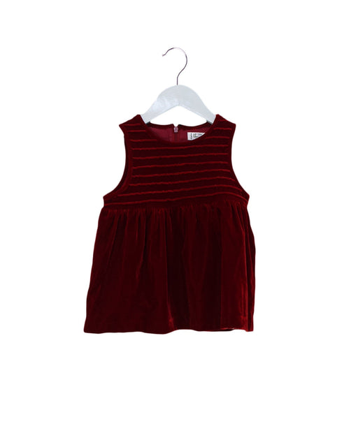 A Burgundy Sleeveless Dresses from Kingkow in size 6-12M for girl. (Front View)