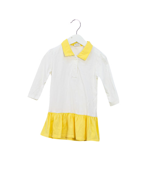 A White Long Sleeve Dresses from Organic Baby in size 2T for girl. (Front View)