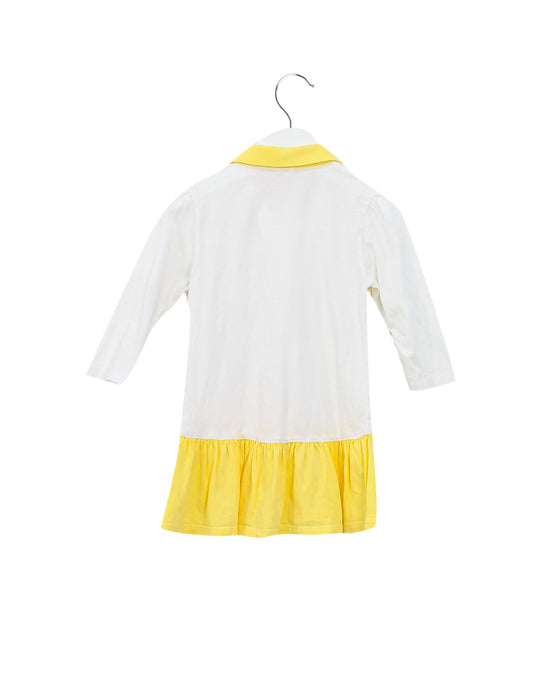 A White Long Sleeve Dresses from Organic Baby in size 2T for girl. (Back View)
