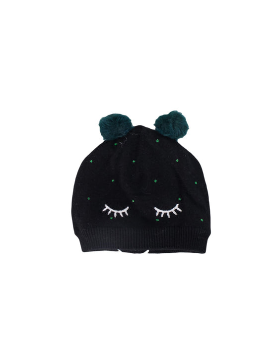 A Black Winter Hats from Catimini in size 6-12M for girl. (Front View)
