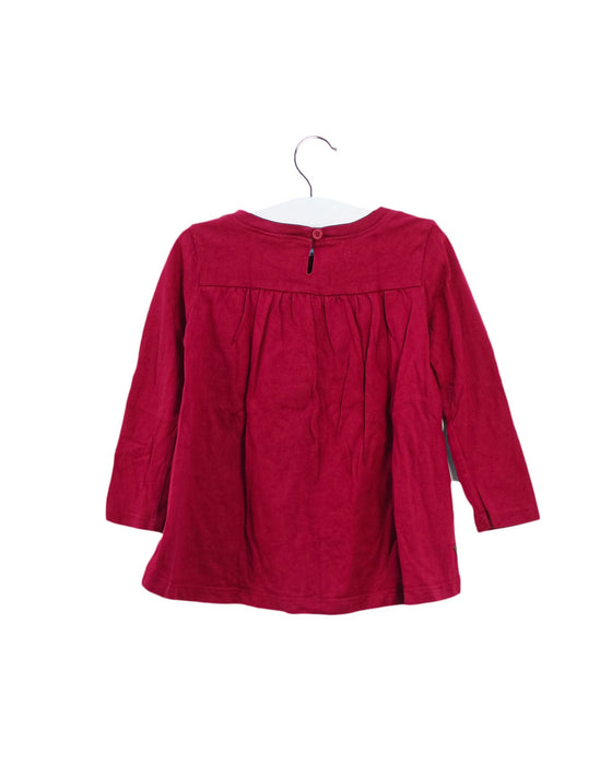 A Burgundy Long Sleeve Tops from Tea in size 12-18M for girl. (Back View)