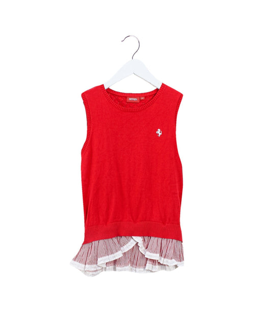 A Red Sweater Vests from Ferrari in size 10Y for girl. (Front View)