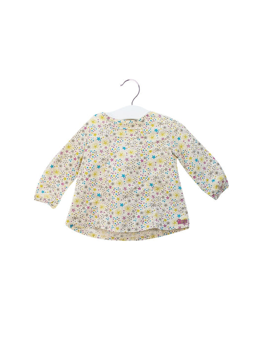 A Yellow Long Sleeve Tops from La Compagnie des Petits in size 6-12M for girl. (Front View)