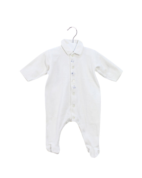 A White Jumpsuits from Petit Bateau in size 0-3M for boy. (Front View)