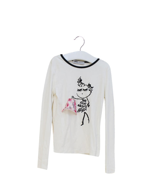 A Ivory Long Sleeve Tops from I Pinco Pallino in size 5T for girl. (Front View)