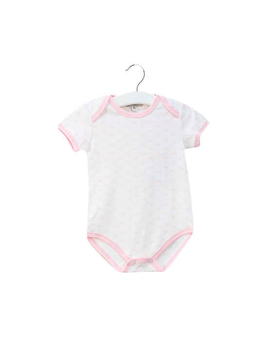 A Pink Short Sleeve Bodysuits from Armani in size 6-12M for girl. (Front View)