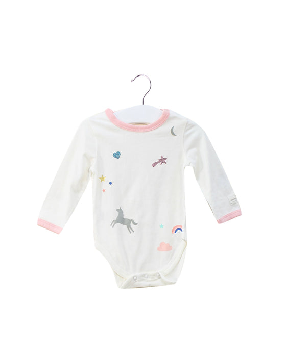 A Pink Long Sleeve Bodysuits from Country Road in size 3-6M for girl. (Front View)
