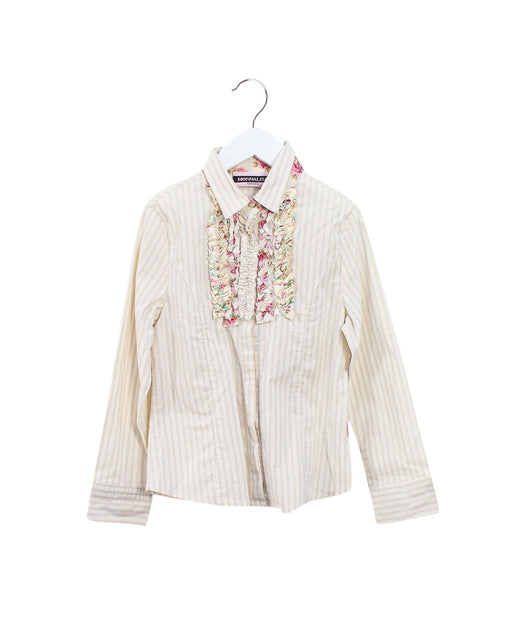 A Ivory Shirts from Monnalisa in size 5T for girl. (Front View)