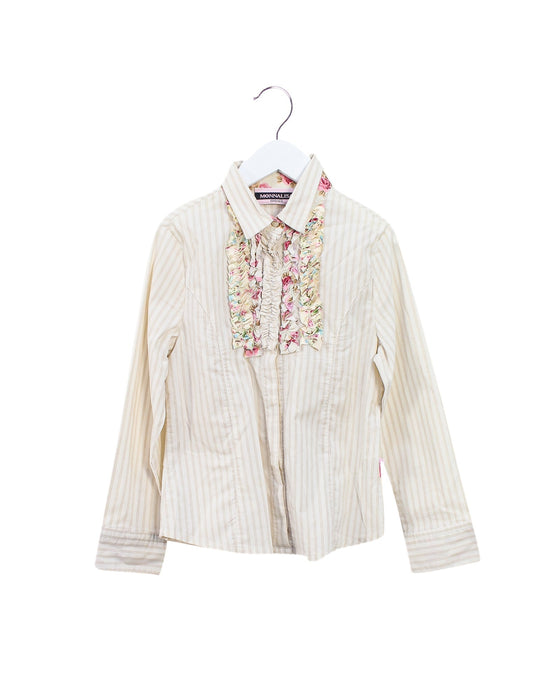 A Ivory Shirts from Monnalisa in size 5T for girl. (Front View)