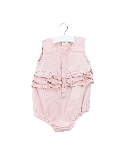 A Pink Sleeveless Bodysuits from Seed in size 6-12M for girl. (Front View)