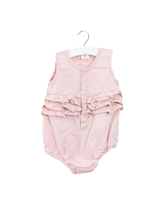 A Pink Sleeveless Bodysuits from Seed in size 6-12M for girl. (Front View)