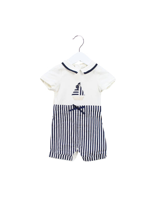 A White Short Sleeve Rompers from Nicholas & Bears in size 3-6M for boy. (Front View)