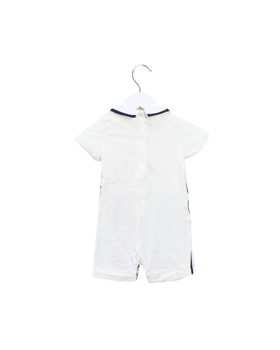 A White Short Sleeve Rompers from Nicholas & Bears in size 3-6M for boy. (Back View)