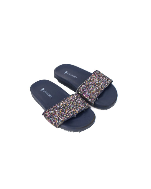 A Navy Slippers from Crewcuts in size 5T for girl. (Front View)