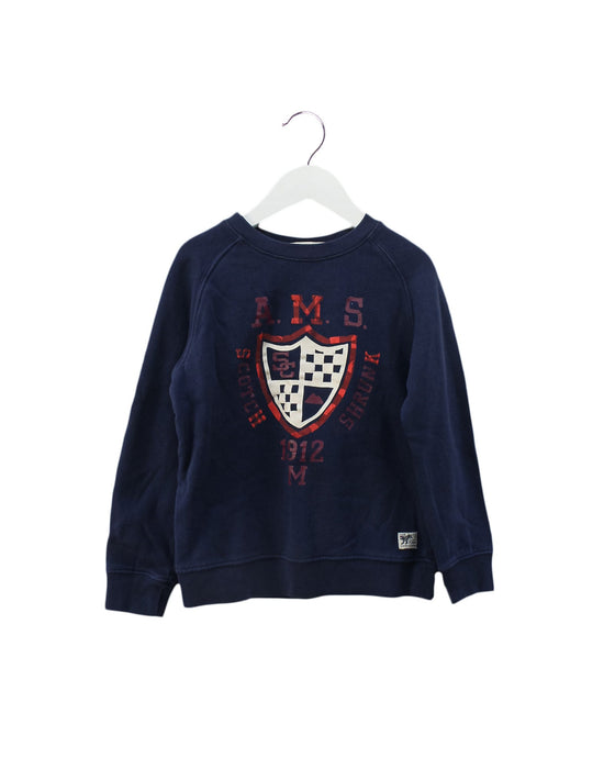 A Navy Crewneck Sweatshirts from Scotch & Soda in size 6T for boy. (Front View)