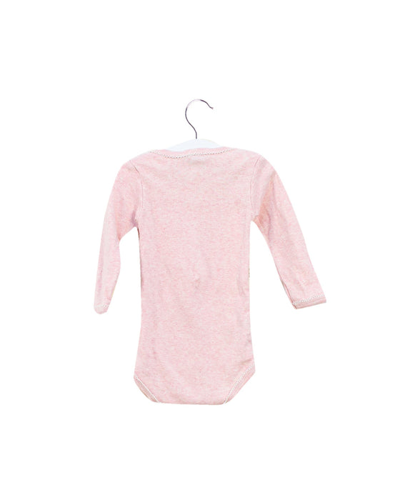 A Pink Long Sleeve Bodysuits from Petit Bateau in size 6-12M for girl. (Back View)