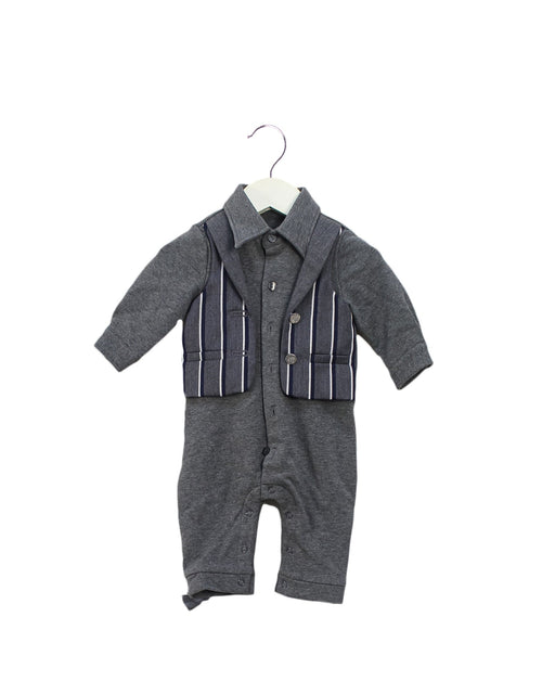 A Grey Long Sleeve Jumpsuits from Nicholas & Bears in size 3-6M for boy. (Front View)