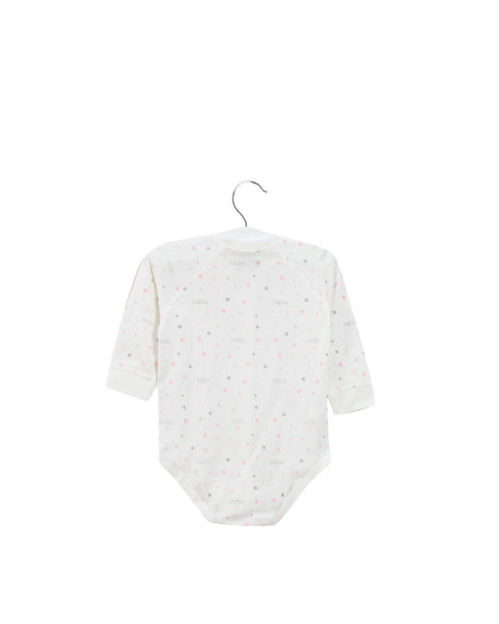 A White Long Sleeve Bodysuits from Mides in size 6-12M for girl. (Back View)