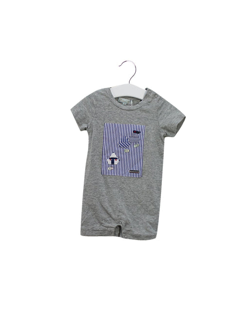 A Grey Short Sleeve Rompers from Nicholas & Bears in size 3-6M for boy. (Front View)