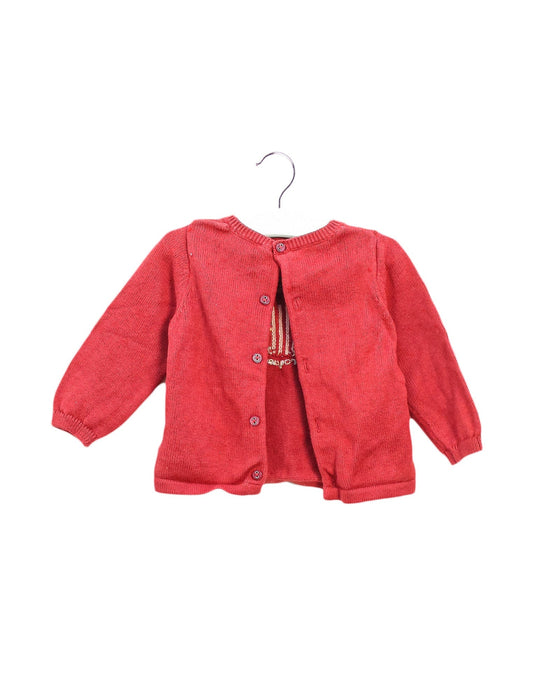 A Red Knit Sweaters from Cyrillus in size 3-6M for girl. (Front View)