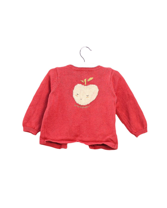 A Red Knit Sweaters from Cyrillus in size 3-6M for girl. (Back View)